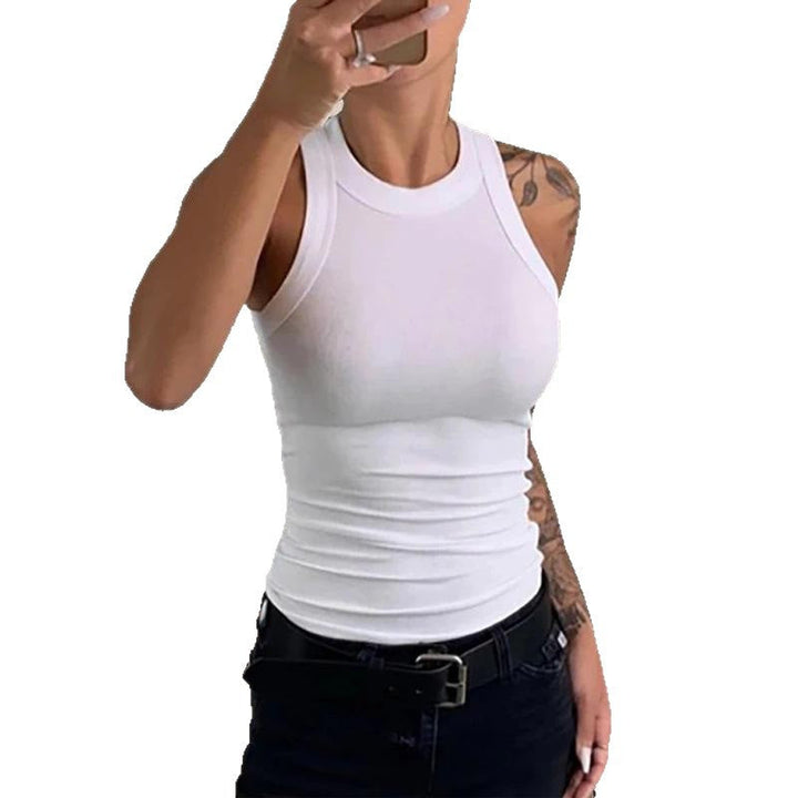 Damen ärmelloses Basic Top mit figurbetonendem Schnitt Drune