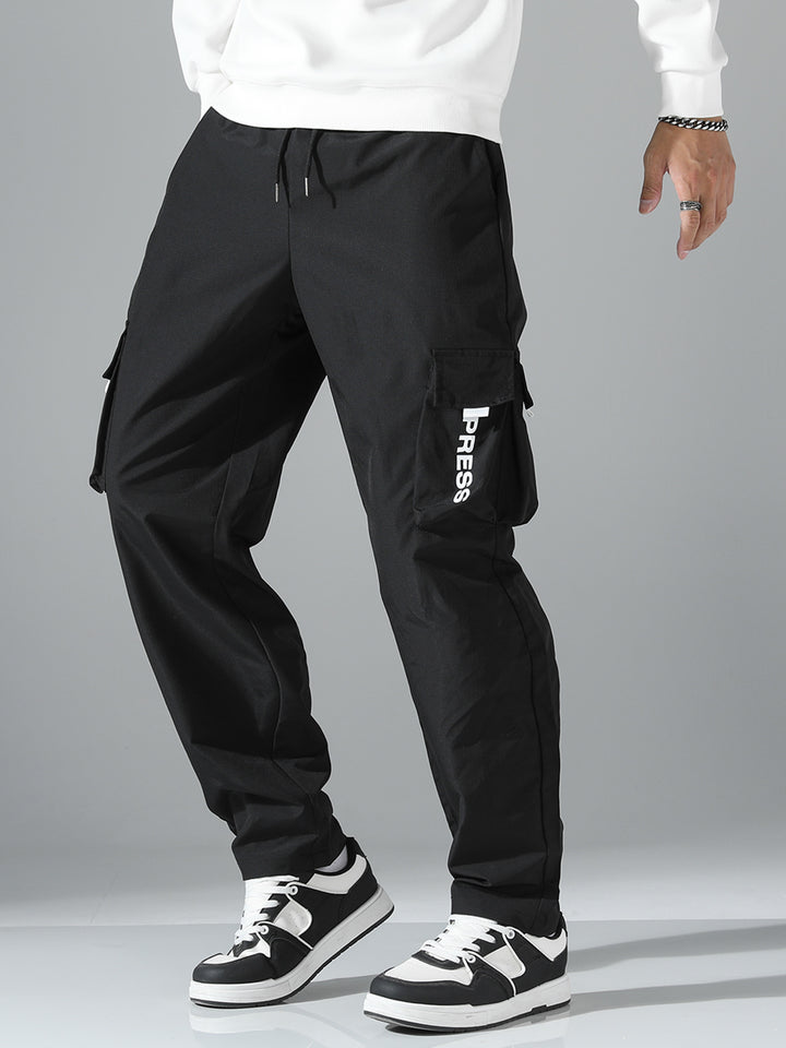 Herren Tapered Cargo-Jogginghose mit elastischem Tunnelzug, multifunktionalen Klapptaschen & ergonomischen Nähten Drune