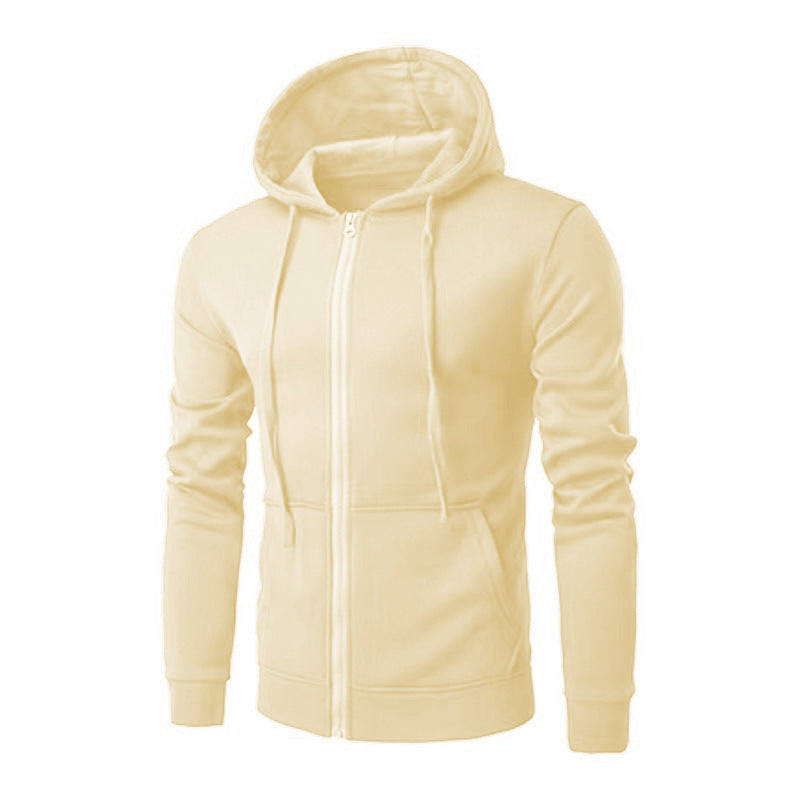 Herren nan Slim-Fit Kapuzensweatjacke mit mittigem Reißverschluss, doppellagiger Kapuze und praktischen Eingrifftaschen Drune