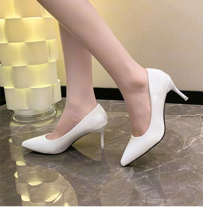 Damen Elegante Lackpumps mit spitz zulaufender Kappe und filigranem Stilettoabsatz Drune