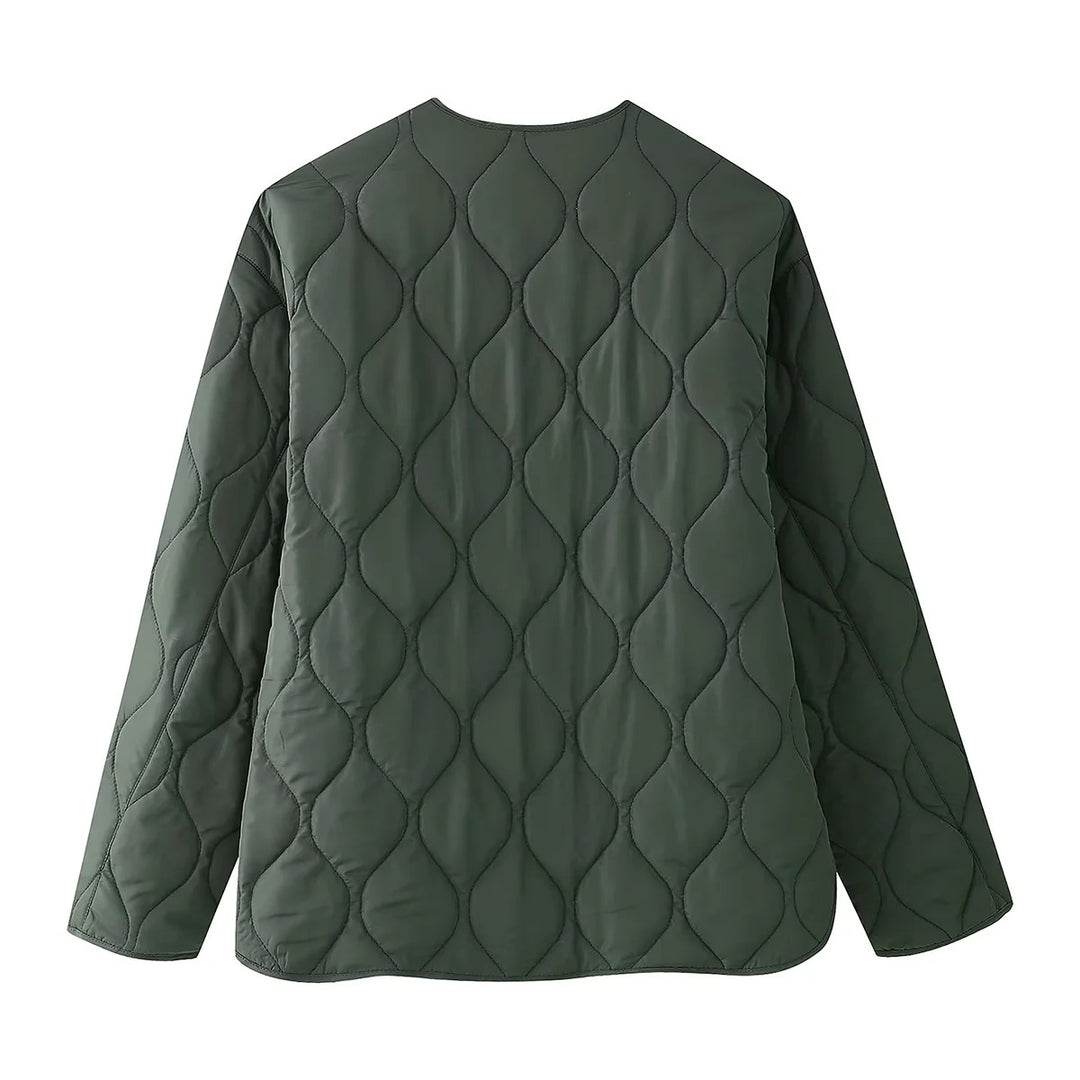 Damen nan leichte A‑Linien Steppjacke mit Tropfensteppung, Rundhalsausschnitt und aufgesetzten Fronttaschen Drune