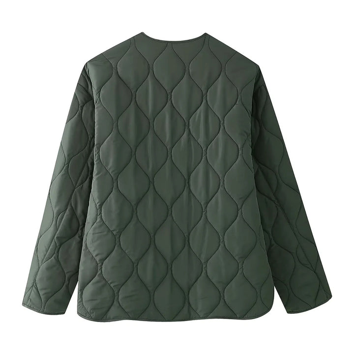 Damen nan leichte A‑Linien Steppjacke mit Tropfensteppung, Rundhalsausschnitt und aufgesetzten Fronttaschen Drune