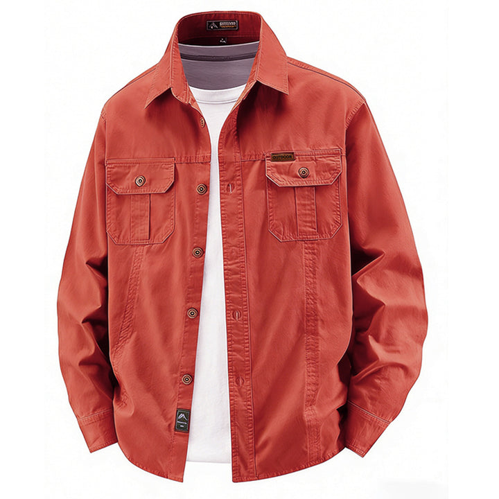 Herren  leichte Baumwolle Utility Overshirt mit Klappbrusttaschen Drune