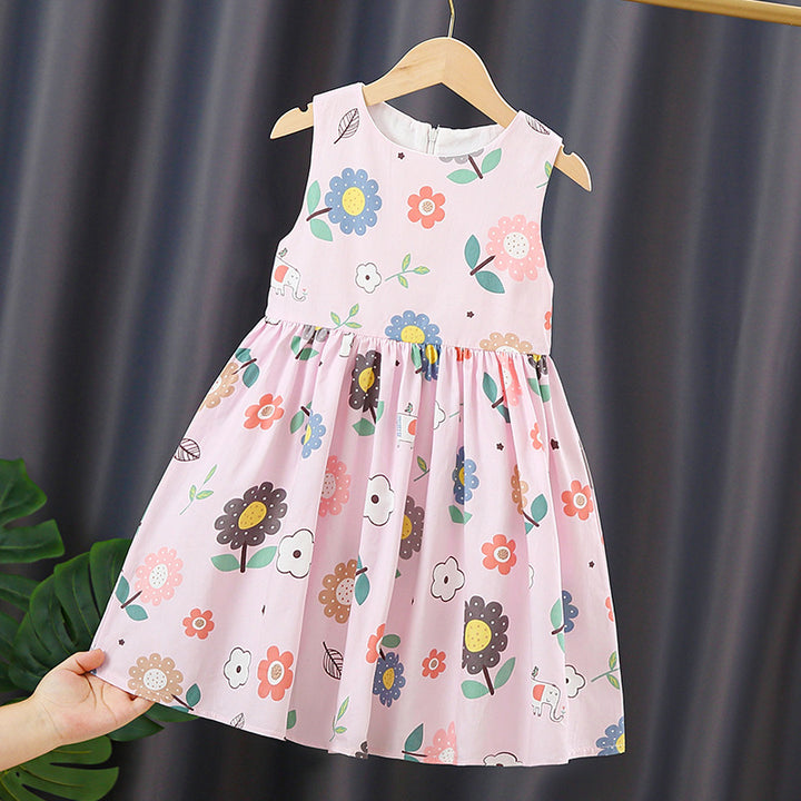 Mädchen Sommerkleid mit bunten Blumenmustern Drune