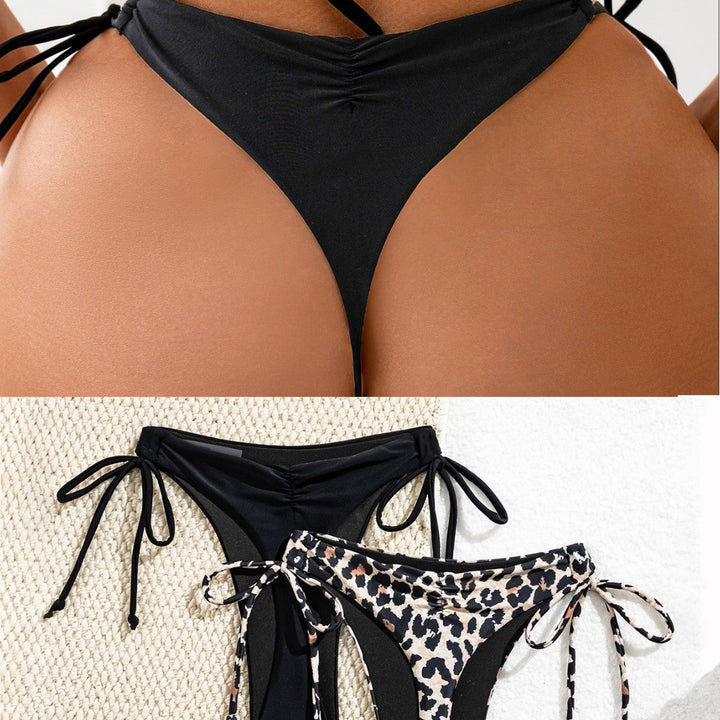 Damen Hochgeschnittener Bikini mit seitlichen Bindebändern Drune