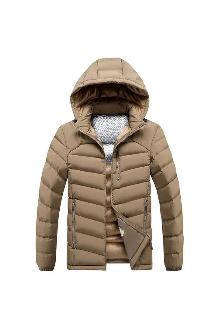 Herren Steppjacke mit Thermoisolierung, Kapuze und reflektierendem Innenfutter Drune