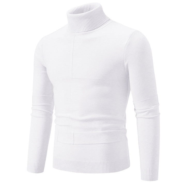 Herren nan feiner Rollkragenpullover mit Strukturnähten, slim-fit und geripptem Bündchen Drune