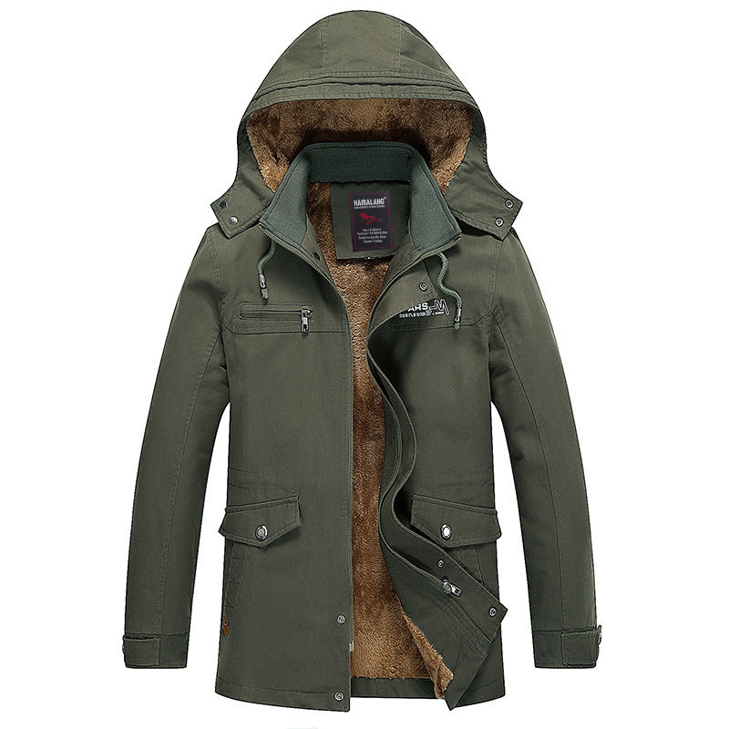 Herren Parka mit wärmender Teddyfleece-Fütterung, Kapuze und multifunktionalen Taschen Drune