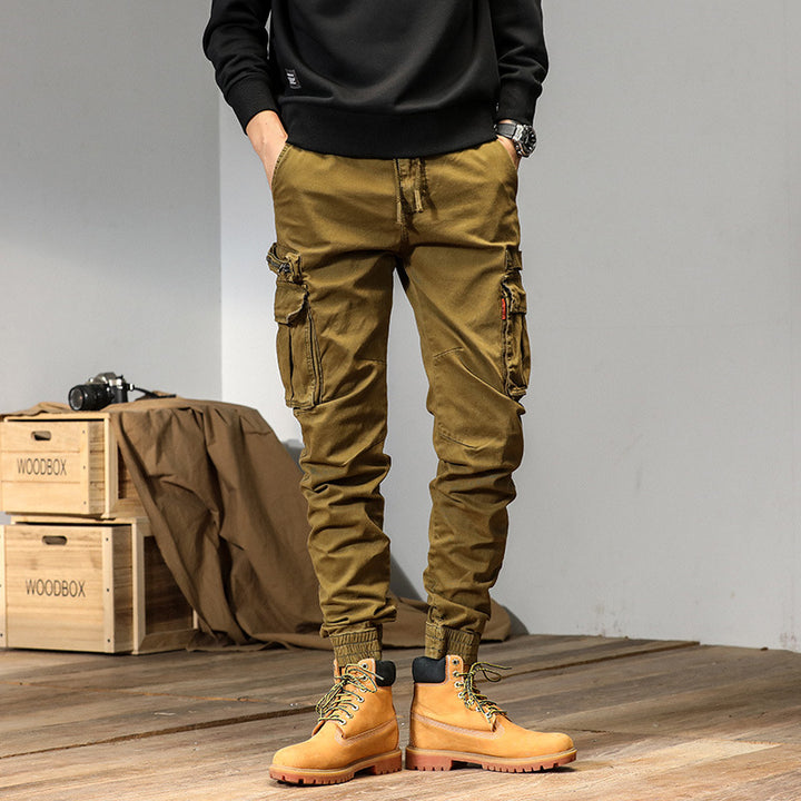 Herren Schmale Utility-Cargojogger aus Ripstop mit Elastikbund, Kordelzug und Mehrfachtaschen Drune