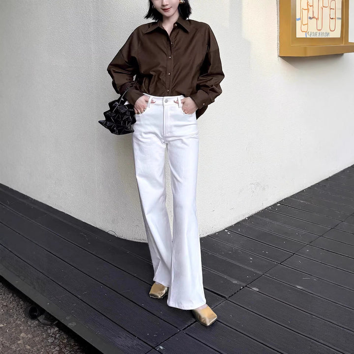 Damen Elegante Oversized Bluse aus hochwertigem Stoff Drune
