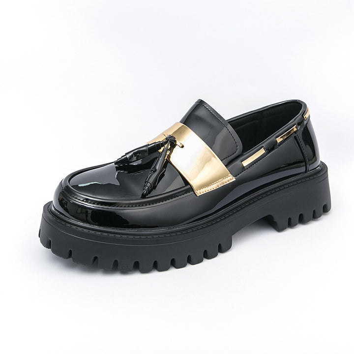 Damen Plateau-Brogue Derby mit markanter Profilsohle und Lacklederoptik Drune