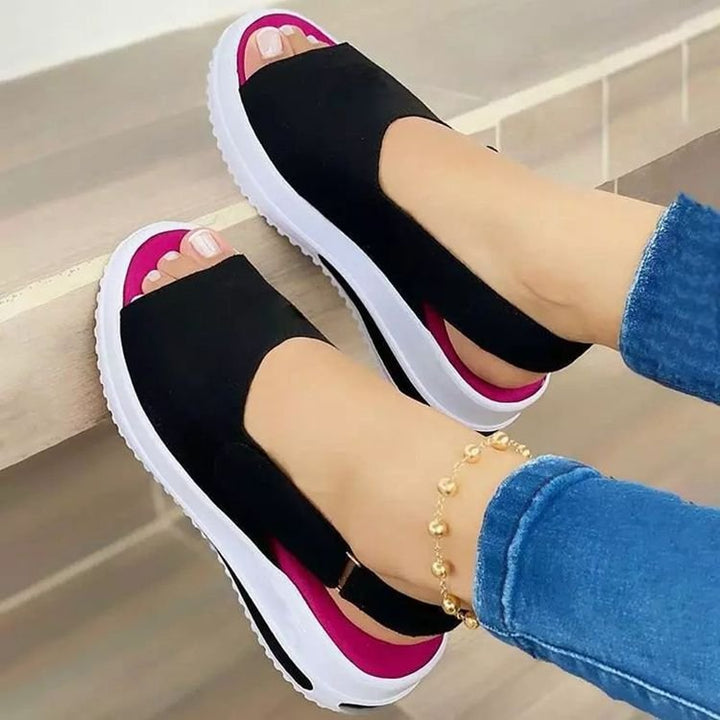 Damen Bunte Sandalen mit elastischer Ferse Drune
