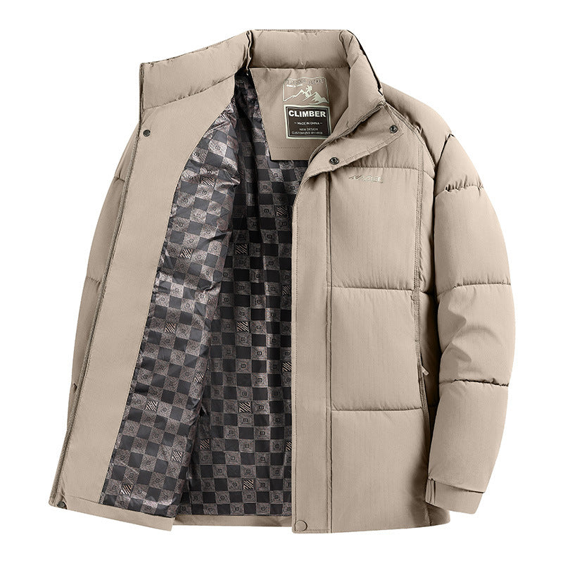 Herren Wattierte Winter-Steppjacke mit Stehkragen, Thermofutter & verdeckter Reißverschluss Drune