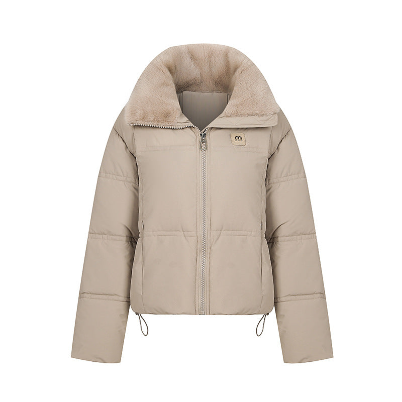 Damen Stylische gefütterte Winterjacke mit abnehmbarem Kragen Drune