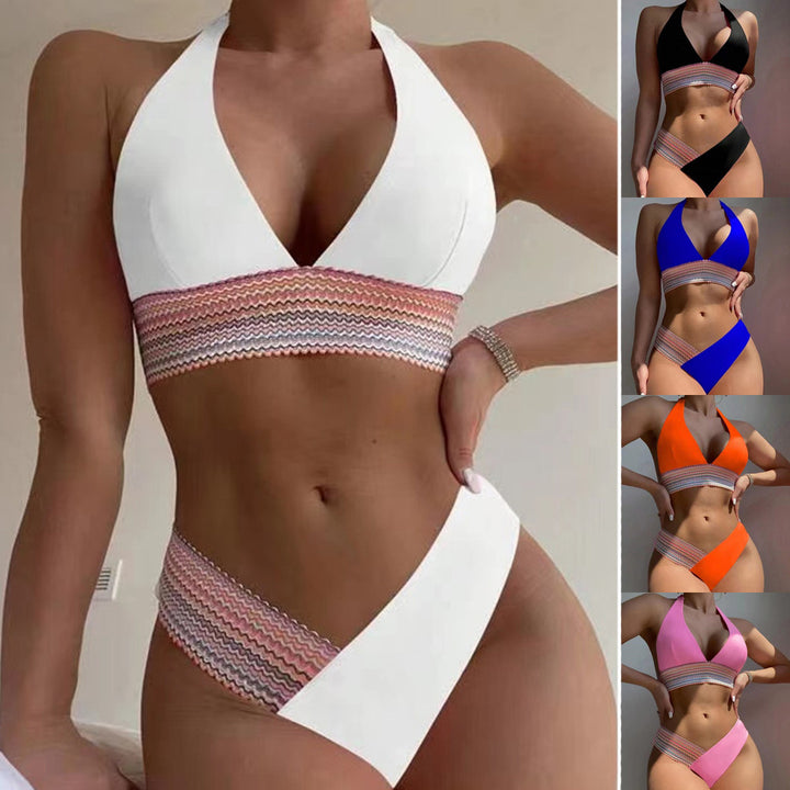 Damen Triangel-Bikini-Set mit modischem Wickelband Drune