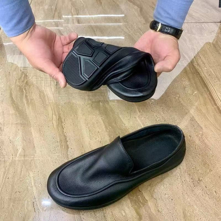 Damen Eleganter Leder-Slip-On-Loafer mit gepolstertem Fußbett und dezenter Plateausohle Drune