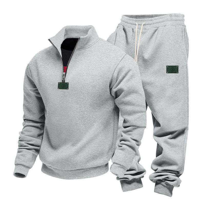Herren nan komfortables Halbzip-Sweatset mit tapered Jogginghose und elastischem Tunnelzug Drune