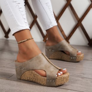 Damen Komfortable Kork-Sandalen Drune