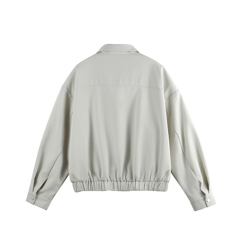 Unisex Leichter Blouson mit Umlegekragen, verdecktem Reißverschluss und elastischem Saum Drune