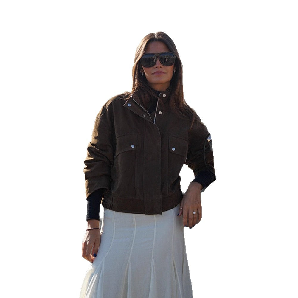 Damen Kunstlederjacke mit strukturiertem Schnitt und praktischen Taschen Drune