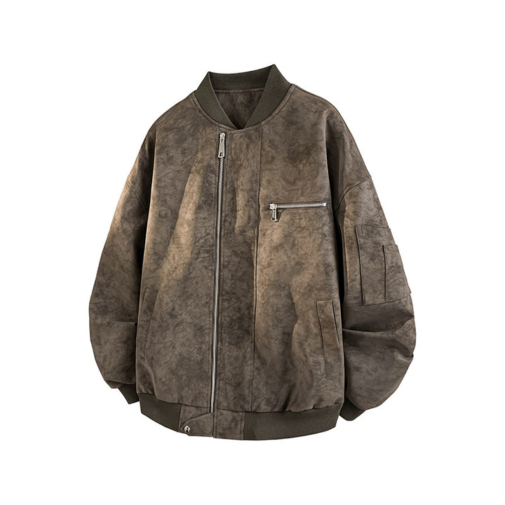 Herren lässige Oversized-Bomberjacke aus strapazierfähigem Material mit praktischen Taschen Drune