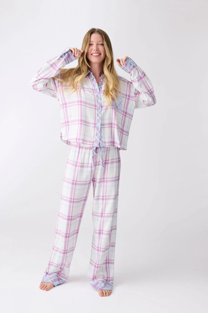 Damen Pyjama-Set mit Karomuster und luftiger Schnittführung Drune