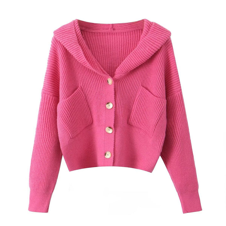 Damen lässige Strickjacke mit Kapuze und praktischen Taschen Drune