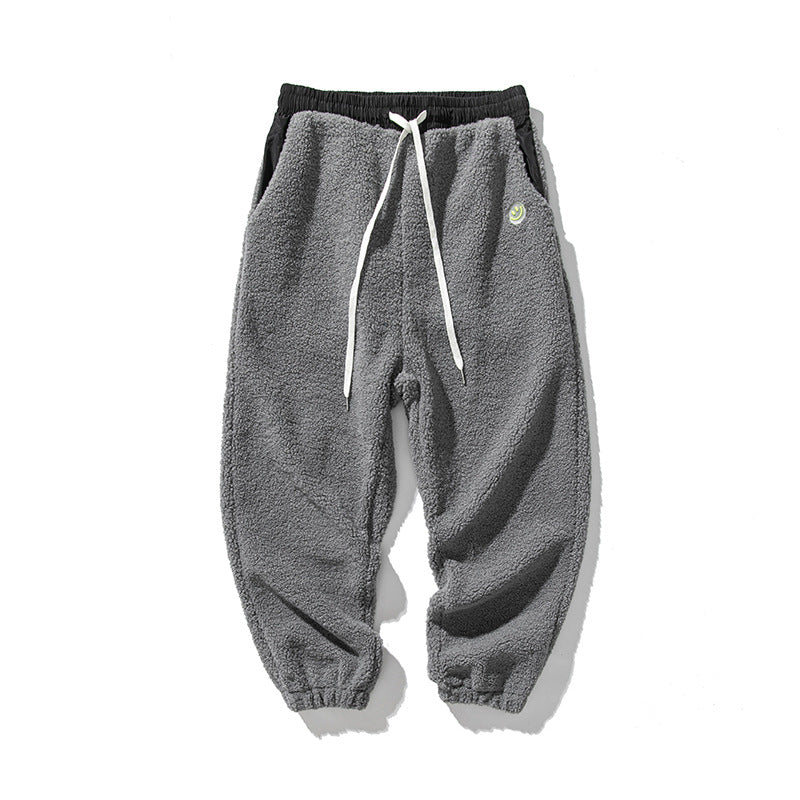 Herren Teddy-Fleece-Jogginghose mit elastischem Bund, Kordelzug und Bündchen Drune