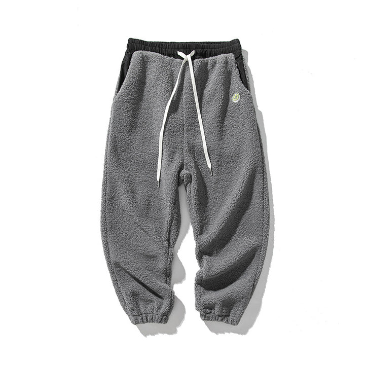 Herren Teddy-Fleece-Jogginghose mit elastischem Bund, Kordelzug und Bündchen Drune