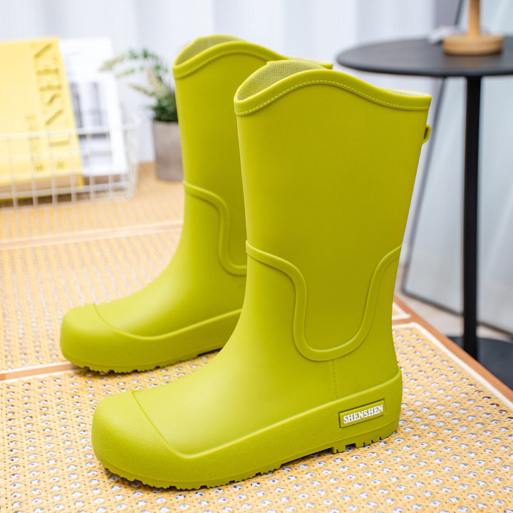 Damen Mittelhohe wasserdichte Gummistiefel mit griffiger Profillaufsohle Drune