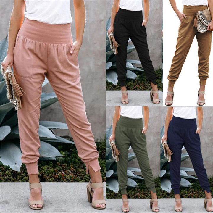 Damen bequem geschnittene Jogger-Hose mit seitlichen Taschen und Gummizug Drune