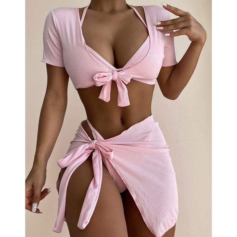 Damen Bikini-Set mit oberteil und Rock Drune