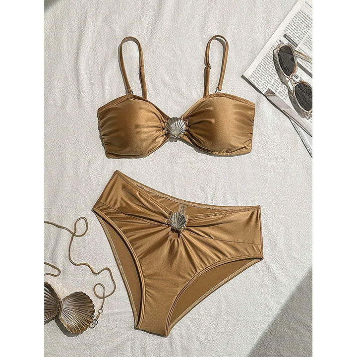 Damen Bandeau-Bikini-Set mit elegantem Muschel-Detail Drune