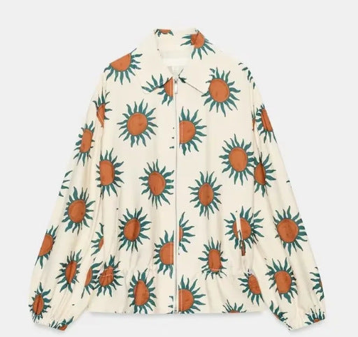 Damen Cropped Blousonjacke aus Webstoff mit Stehkragen, elastischem Saum und feinem Karo‑Design Drune