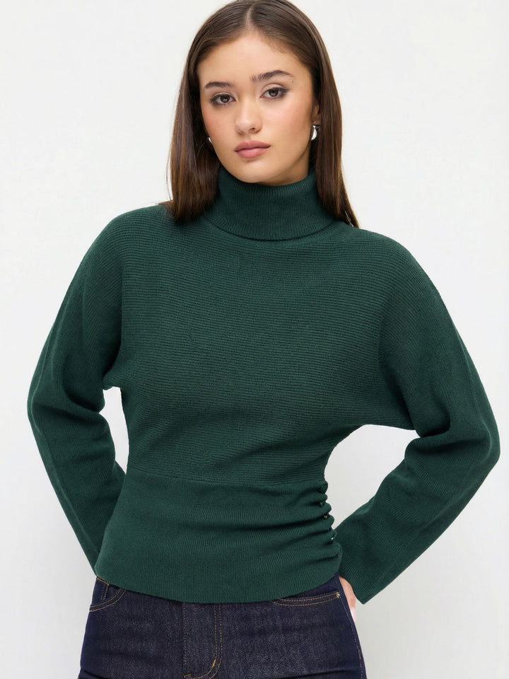 Damen Eleganter Rollkragenpullover Drune
