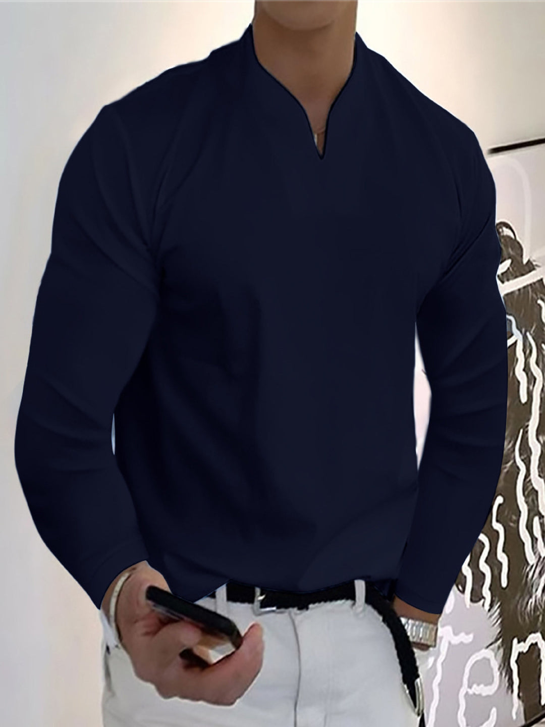 Herren Lässiges Langarmshirt Drune