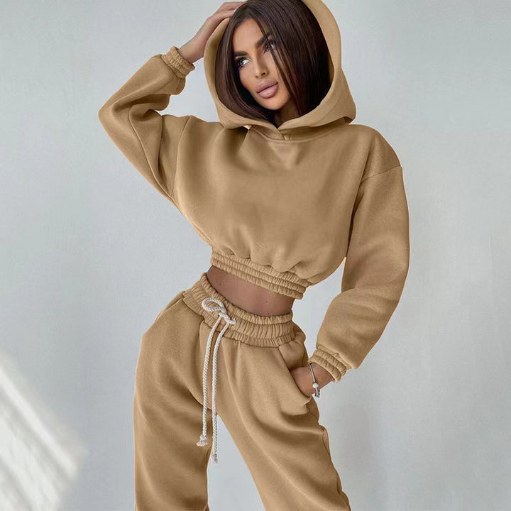 Damen sportliches und lässiges Hoodie-Set mit weitem Schnitt Drune