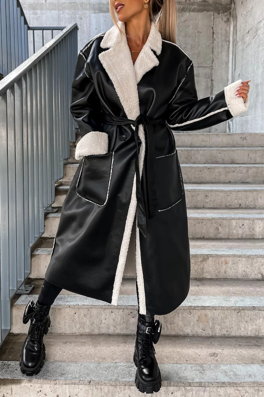 Drune | Lange Linie Fleece Mantel