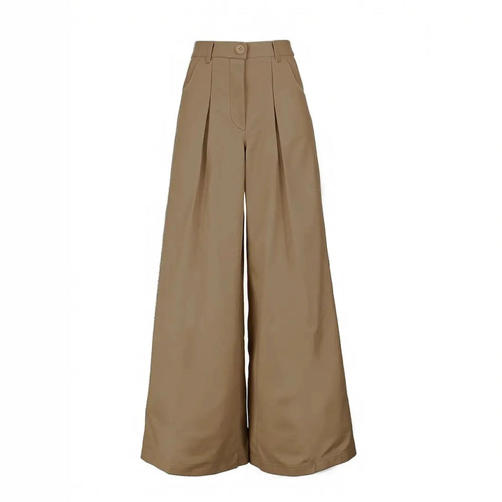Damen Hoch geschnittene Palazzo-Hose mit eleganten Falten und formschöner Passform Drune