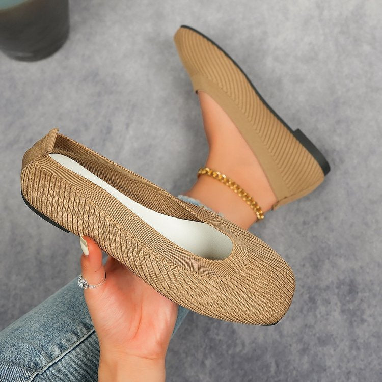 Damen Komfortable und modische Ballerinas mit strukturiertem Obermaterial Drune