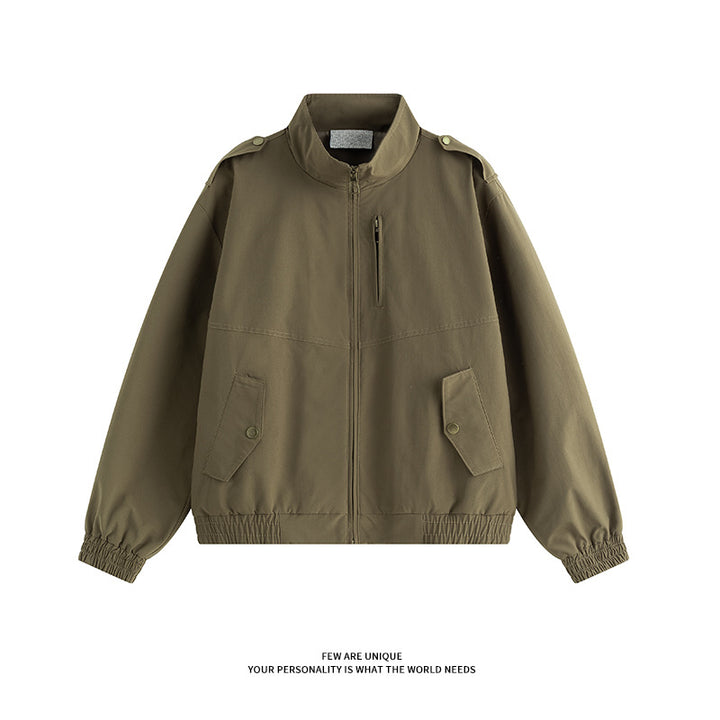 Herren praktische Freizeitjacke mit hohem Kragen und seitlichen Eingrifftaschen Drune