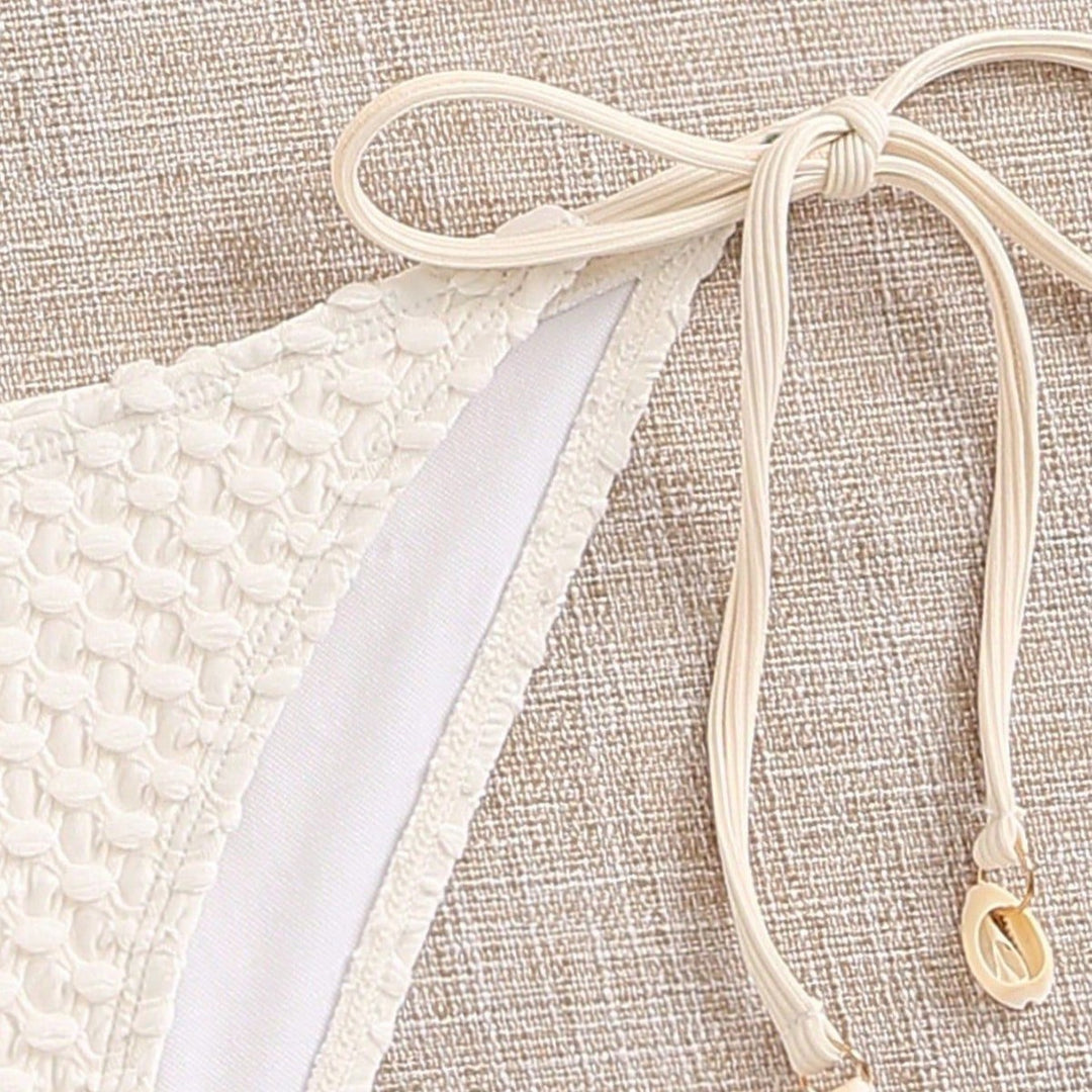 Damen Bandeau-Bikini mit elastischen Bindebändern Drune