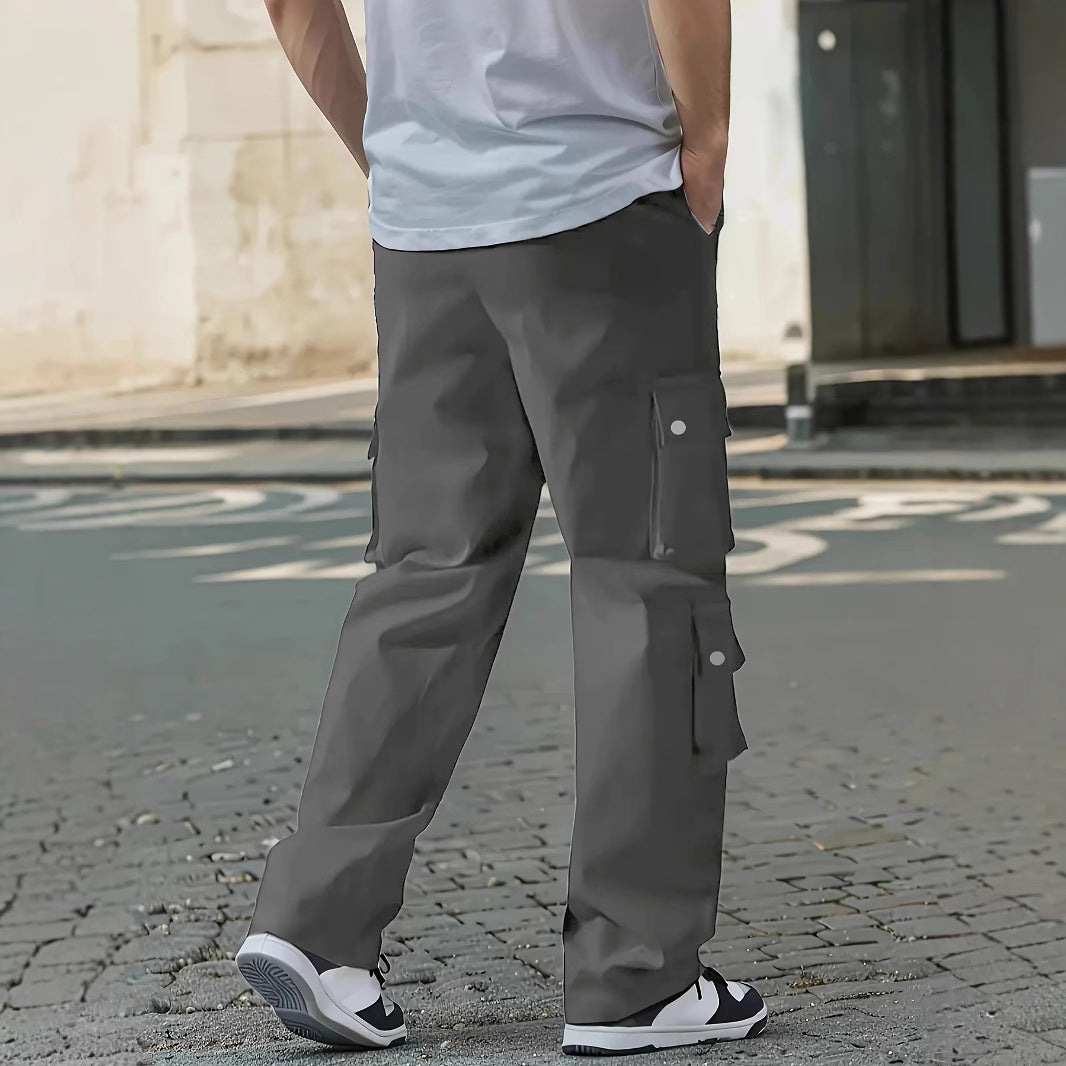 Herren Locker sitzende Cargo-Hose mit mehreren Klapp- und Utility-Taschen & Kordelzugbund Drune