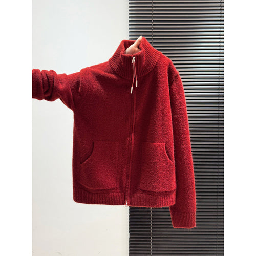 Damen Thermo Strickjacke mit hochschließendem Kragen und zwei praktischen Taschen Drune