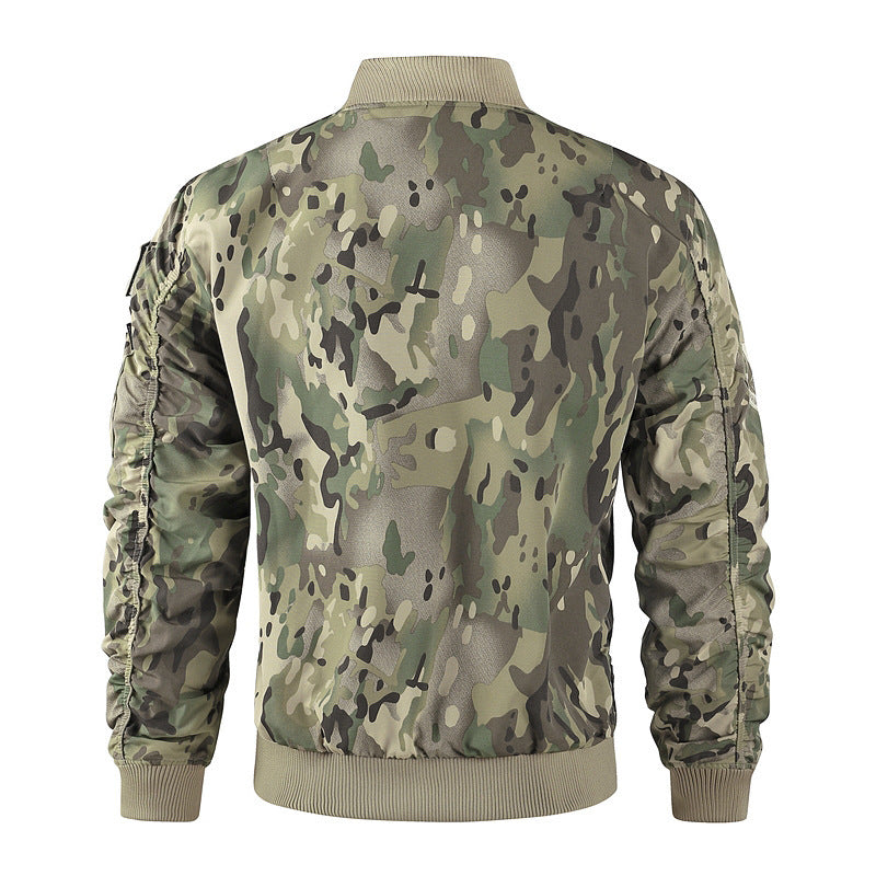 Herren bomberjacke mit hohem Kragen und multifunktionalen Taschen Drune