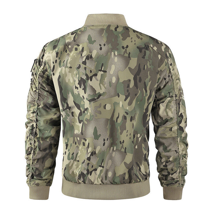 Herren bomberjacke mit hohem Kragen und multifunktionalen Taschen Drune