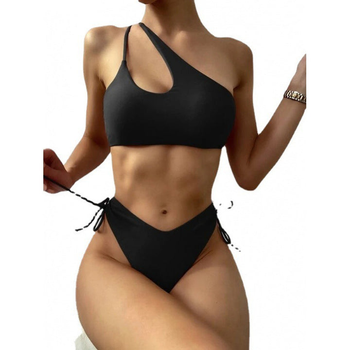 Damen Sportlicher Bikini mit asymmetrischem Oberteil und verstellbaren Trägern Drune