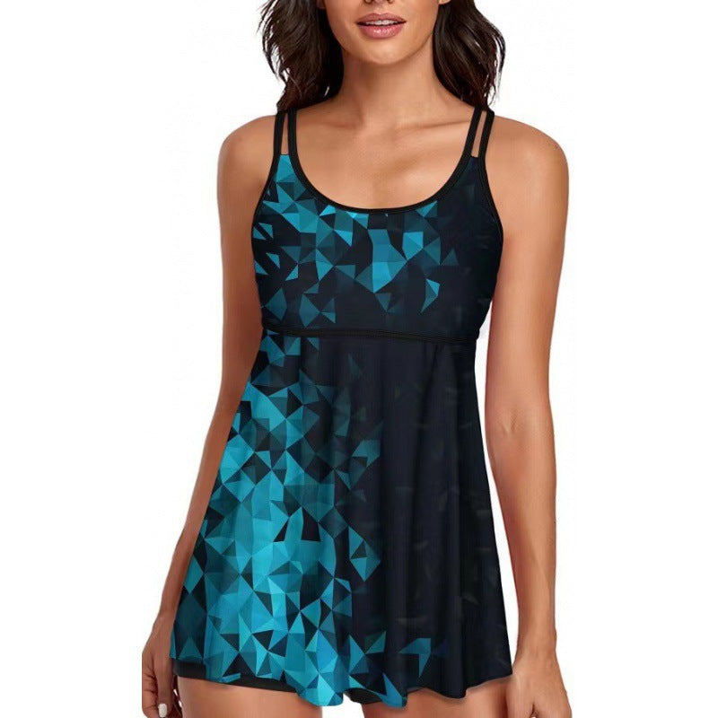Damen Sportliches Tankini-Set mit bequemem Shorts und verstellbaren Trägern Drune