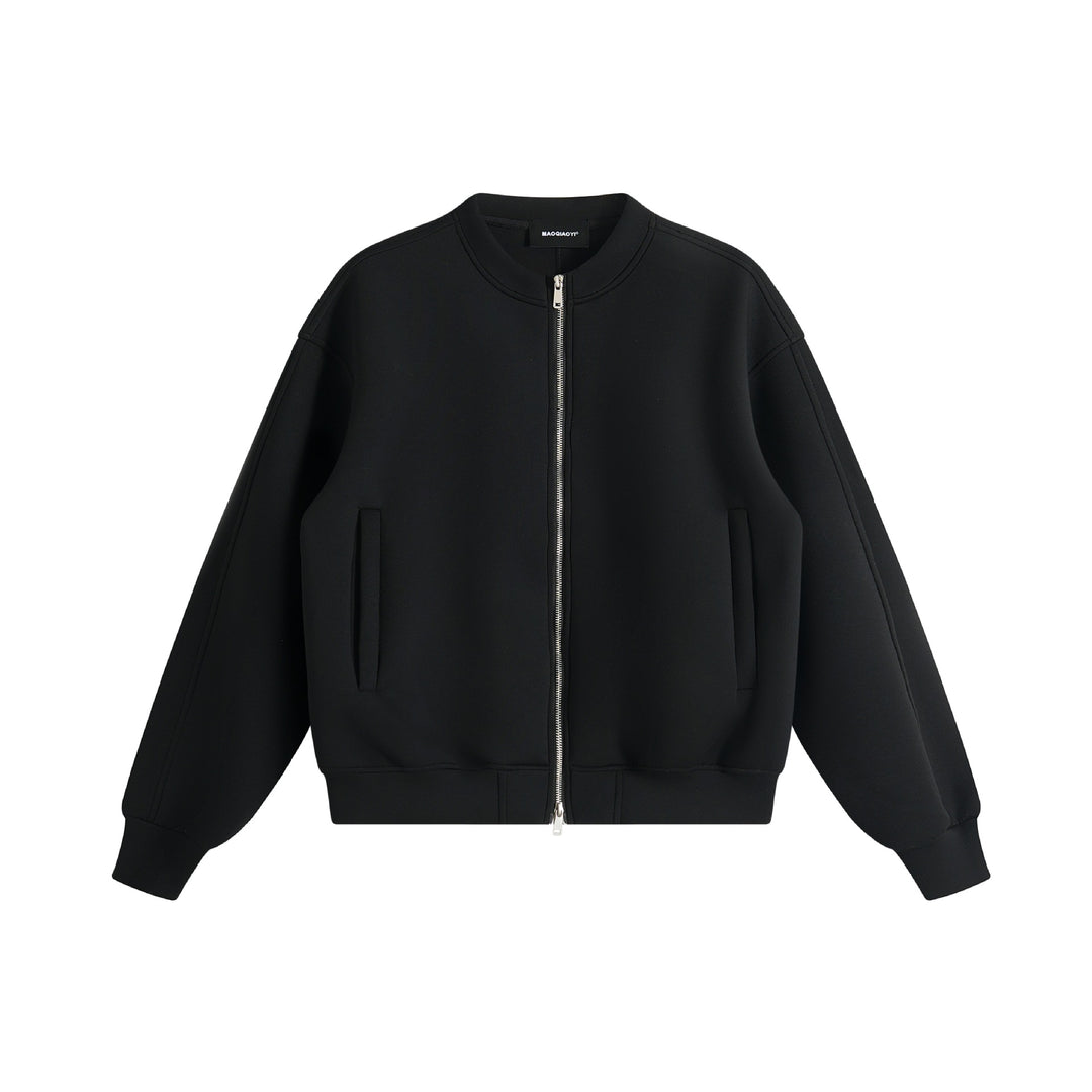 Unisex Oversize-Trainingsjacke im Boxy‑Schnitt mit kurzem Stehkragen und Zwei-Wege-Reißverschluss Drune