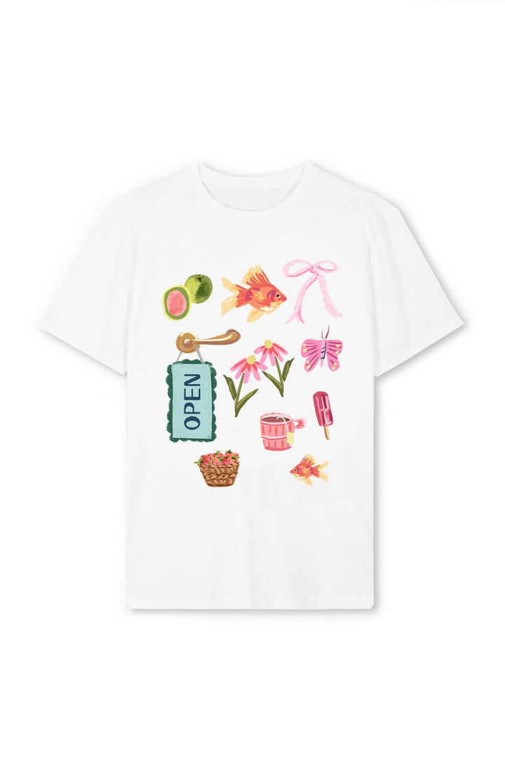 Damen T-Shirt mit farbenfrohem Motiv und kreativem Design Drune